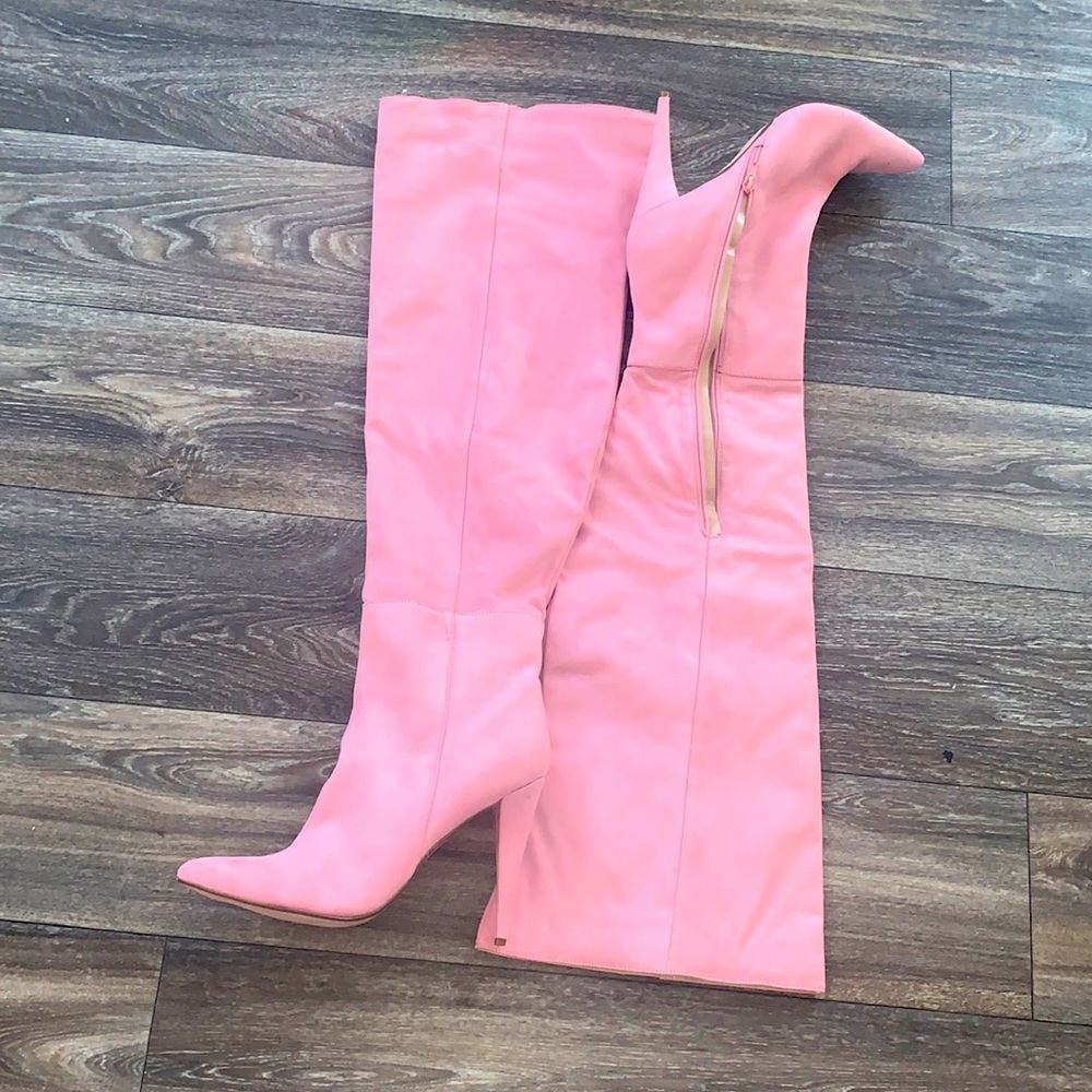 Pink Thigh High Boots